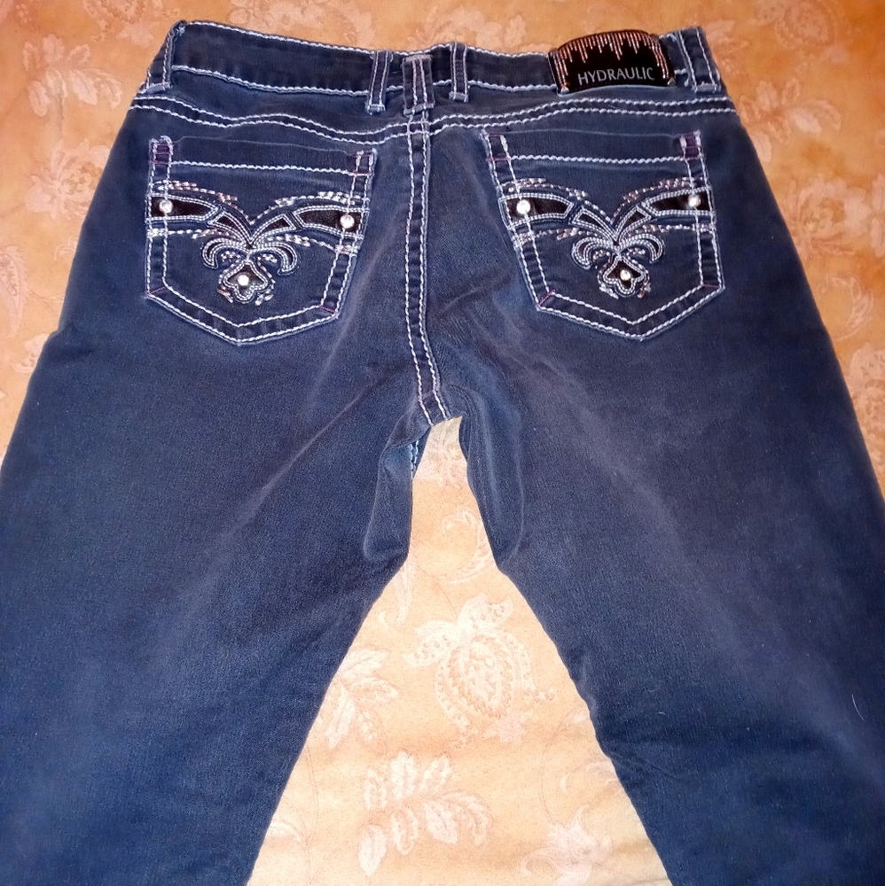 Black Hydraulic Skinny Jeans Size 9/10